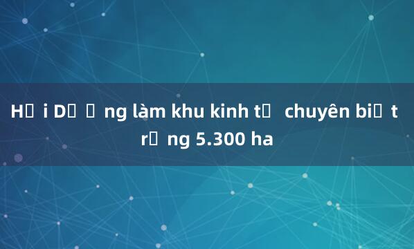 Hải Dương làm khu kinh tế chuyên biệt rộng 5.300 ha