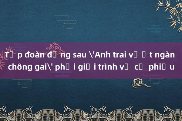 Tập đoàn đứng sau 'Anh trai vượt ngàn chông gai' phải giải trình vụ cổ phiếu